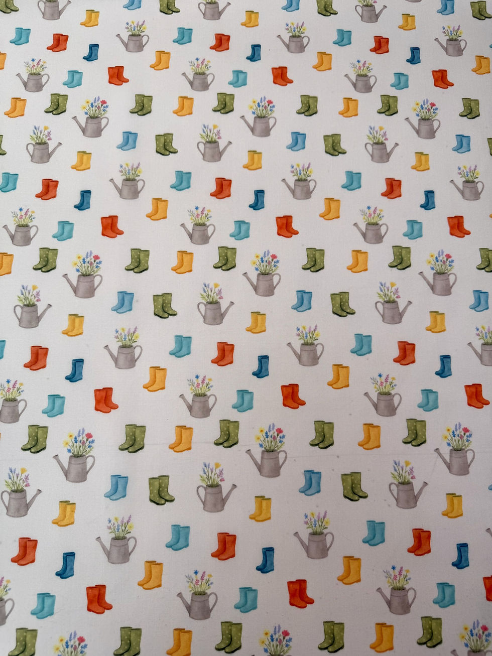 Garden Gather Wellie Boots Polycotton Fabric