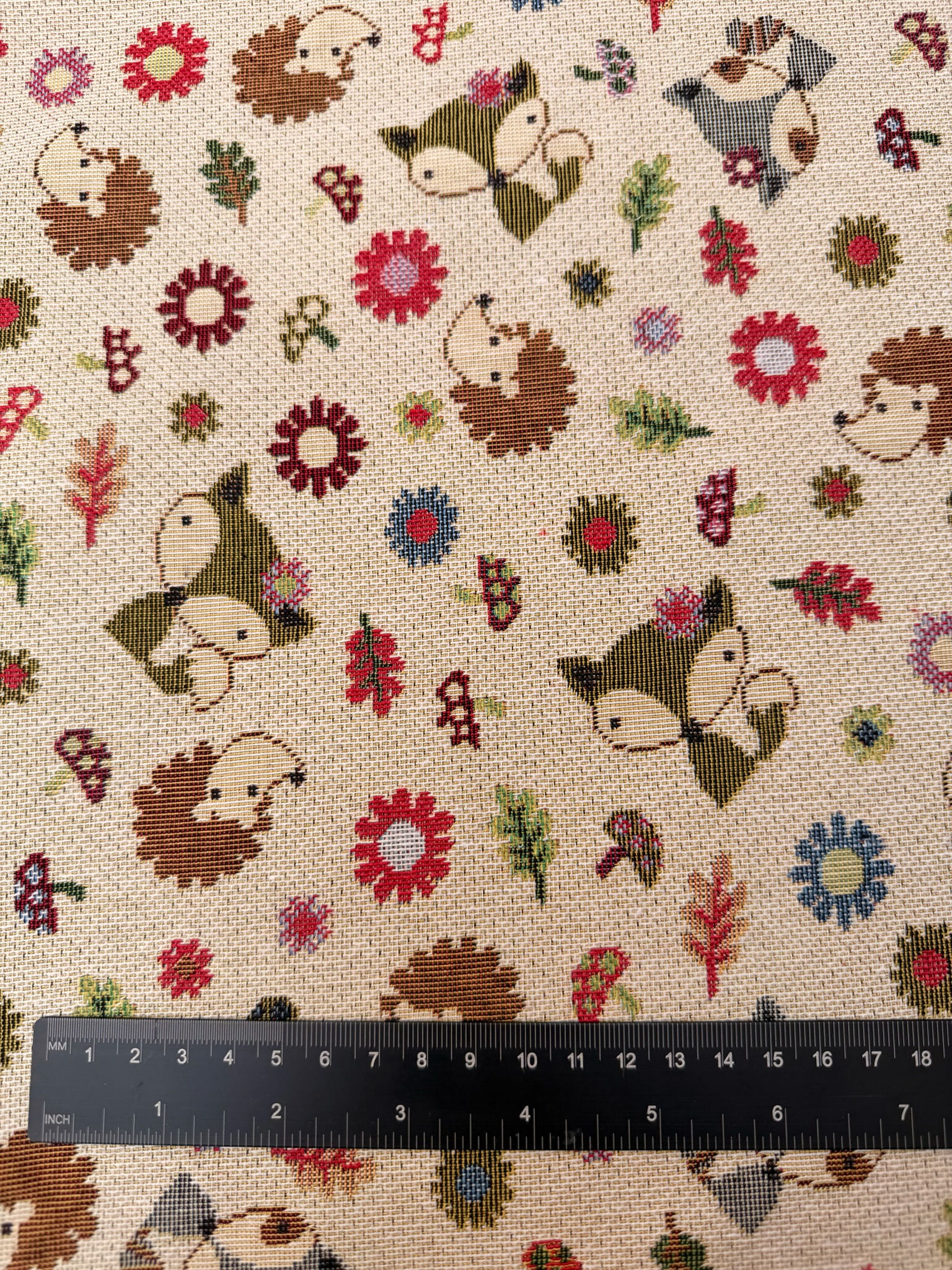 Fox & Hedgehogs Polycotton Tapestry Fabric