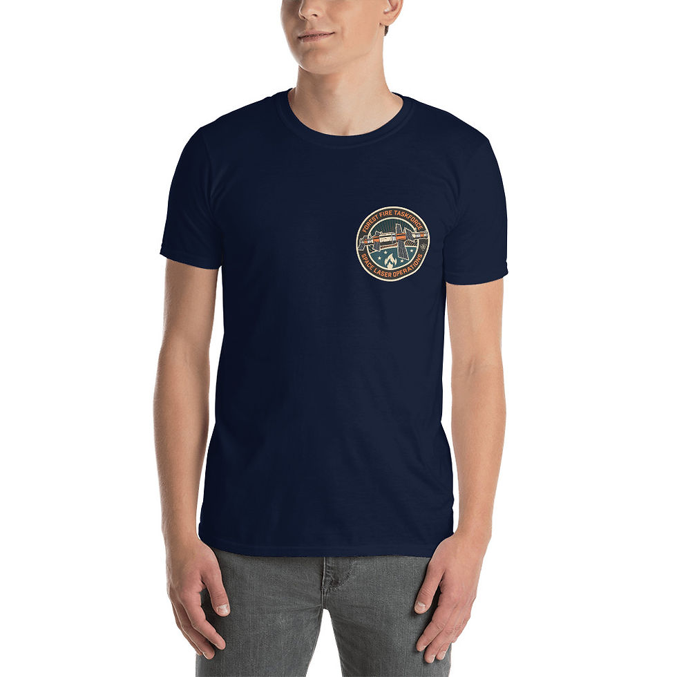 Thumbnail: Orange Laser Chest Logo Short-Sleeve Unisex T-Shirt