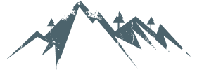 outline of snowy mountains with forest