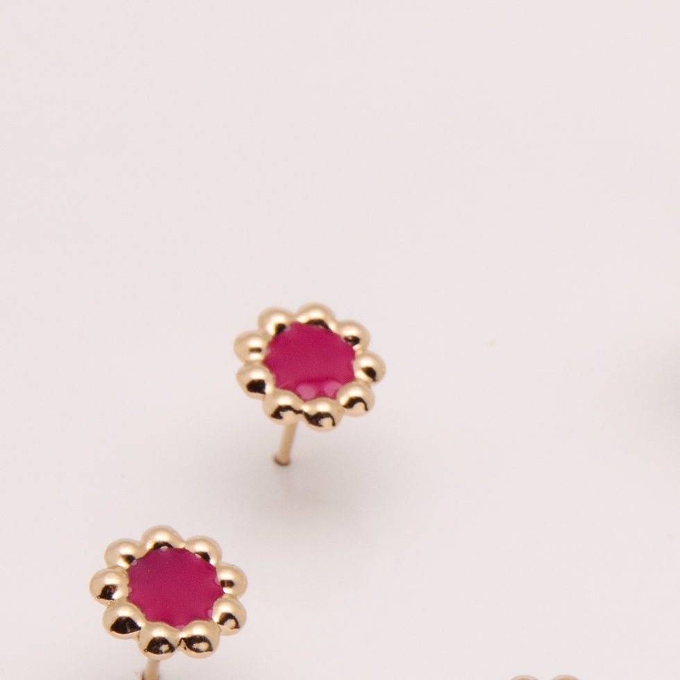 Thumbnail: ADORABLE Flower Nails Large Enamel Hearts