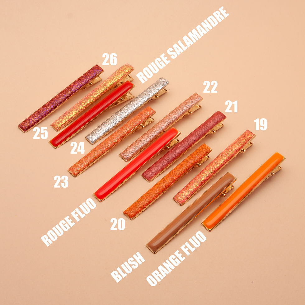 Thumbnail: Barrette CHANCE Croco GM Rouge Orangé