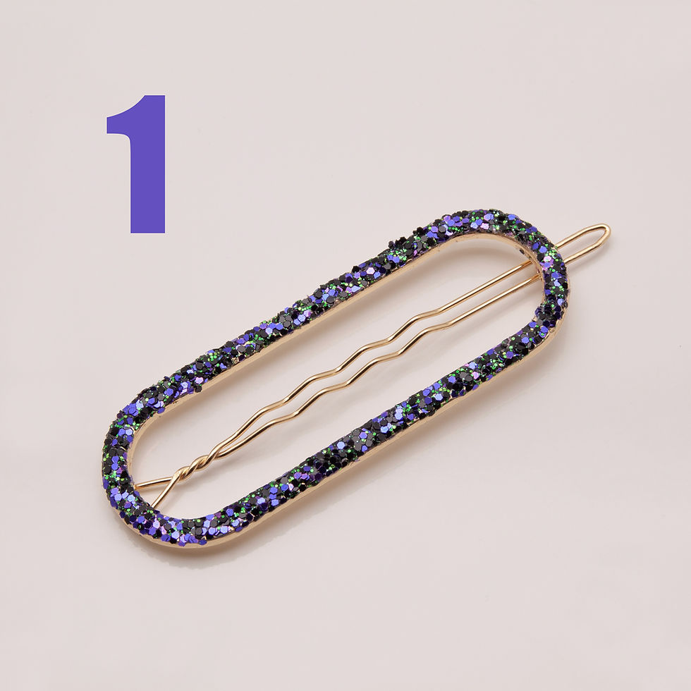 Barrette CHANCE Oblong Pailletées