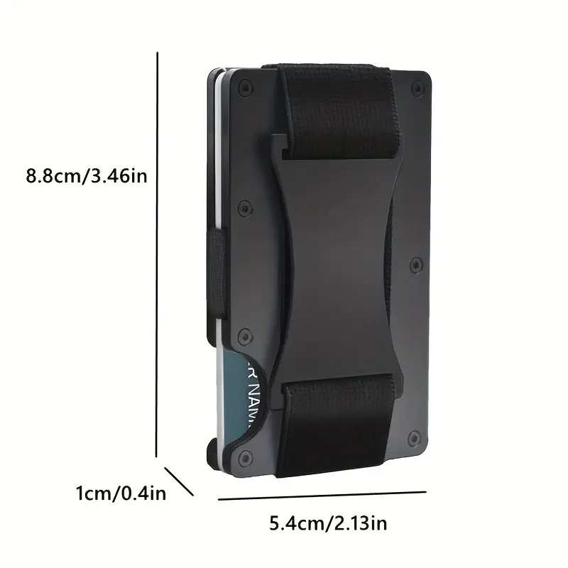 Miniatura: Tarjetero Metálico y Elástico para Billetes con Función de Bloqueo RFID