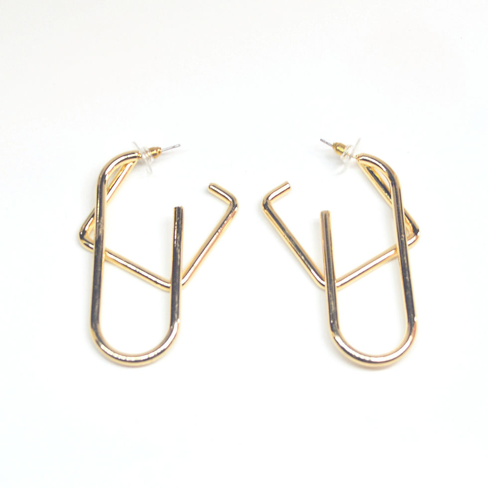 Thumbnail: GOLDEN SQUARE RECTANGLE EARRINGS