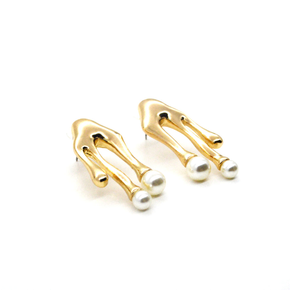 Thumbnail: GOLDEN ABSTRACT PEARL EARRINGS