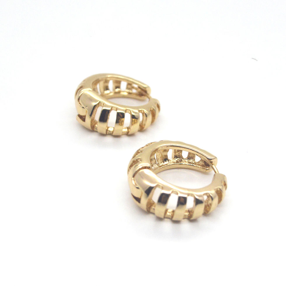 Thumbnail: GOLDEN HOLLOW LINE HOOP EARRINGS