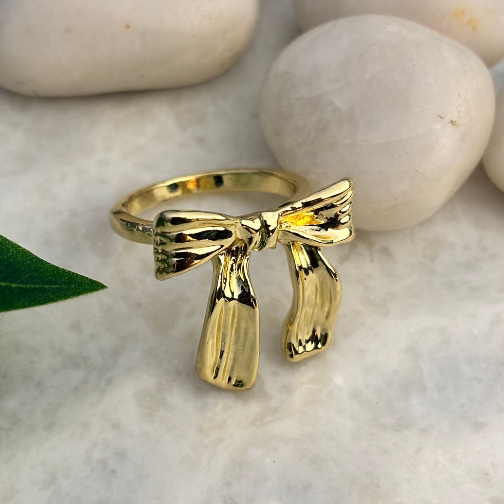 Thumbnail: BOW DROP GOLDEN RING