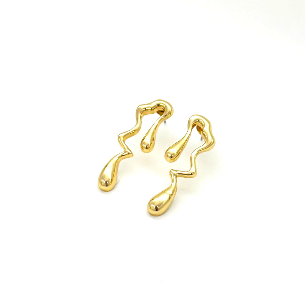 Thumbnail: ABSTRACT LINE DROP GOLDEN EARRINGS