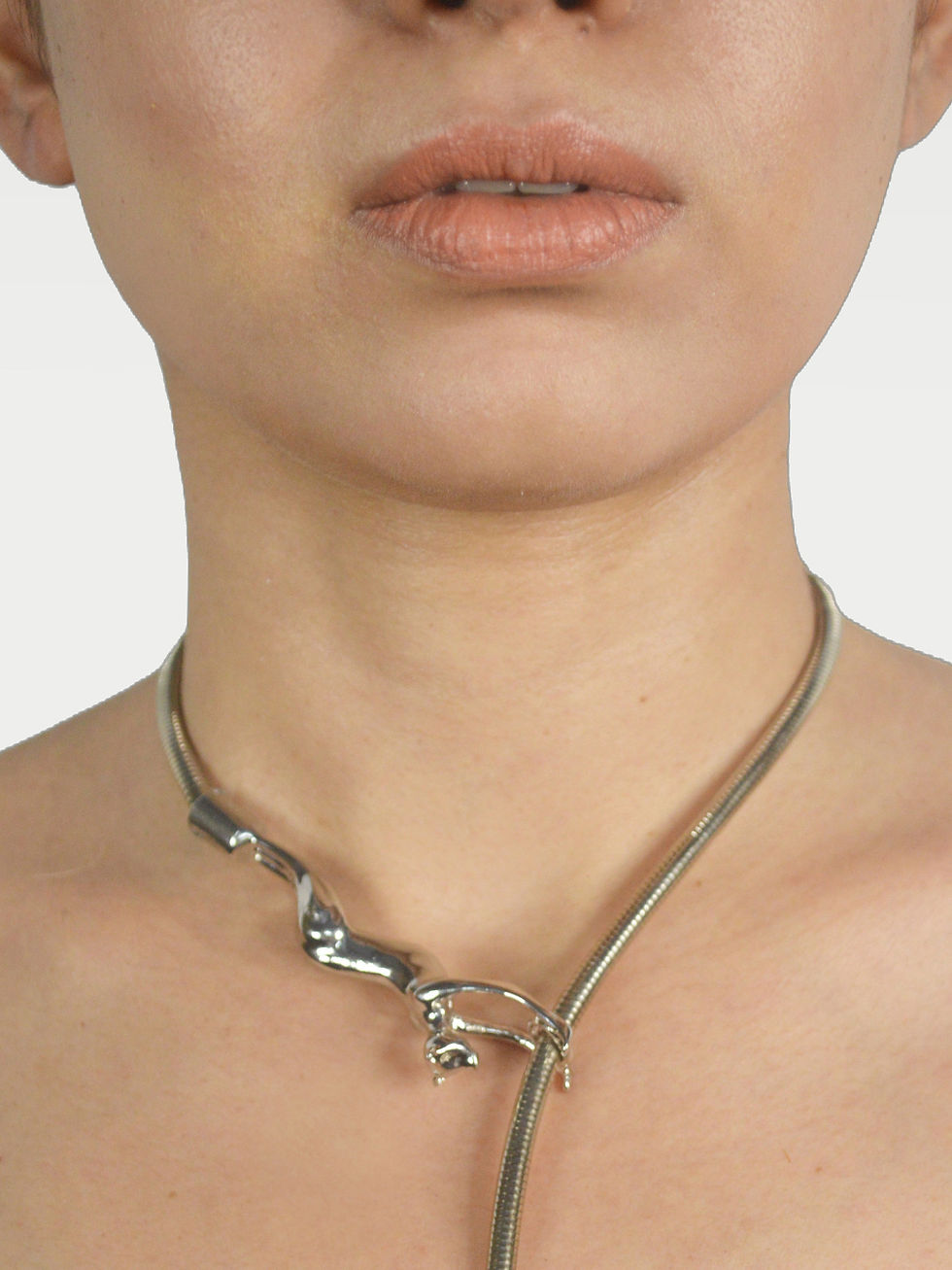 Thumbnail: SILVER ADJUSTABLE LION STATEMENT NECKLACE