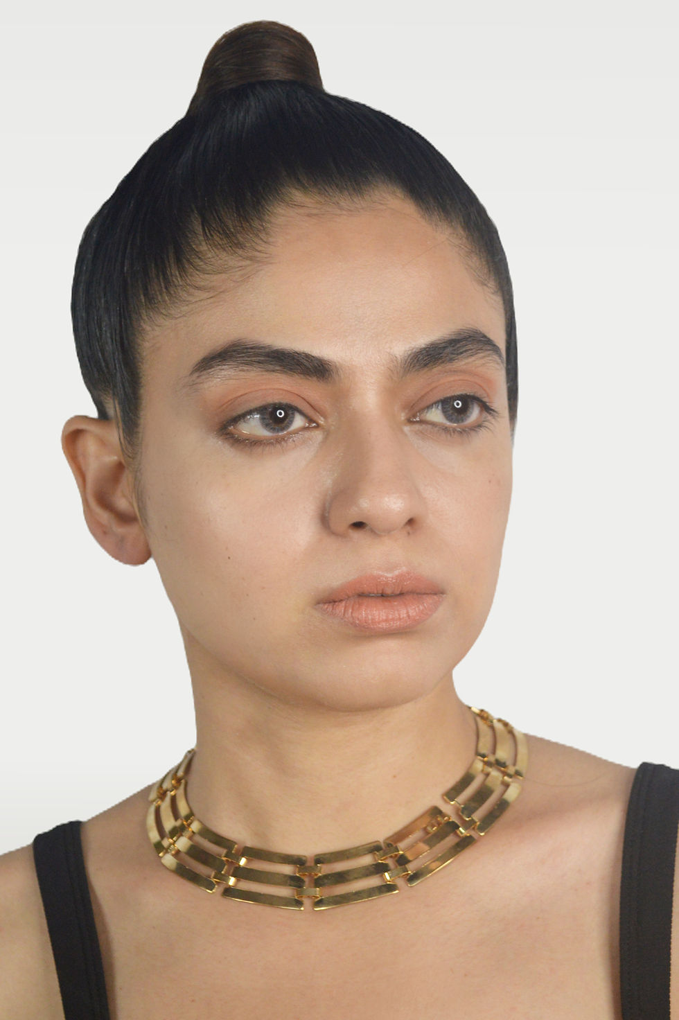 Thumbnail: GOLDEN CHOKER STYLE LINE NECKLACE