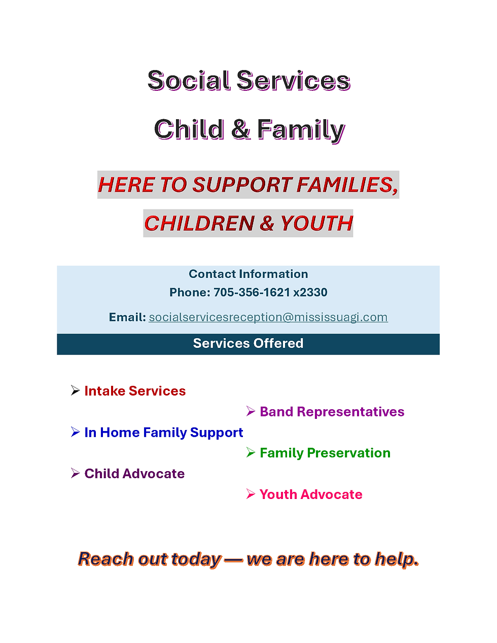 Social Services Poster Contact Info
