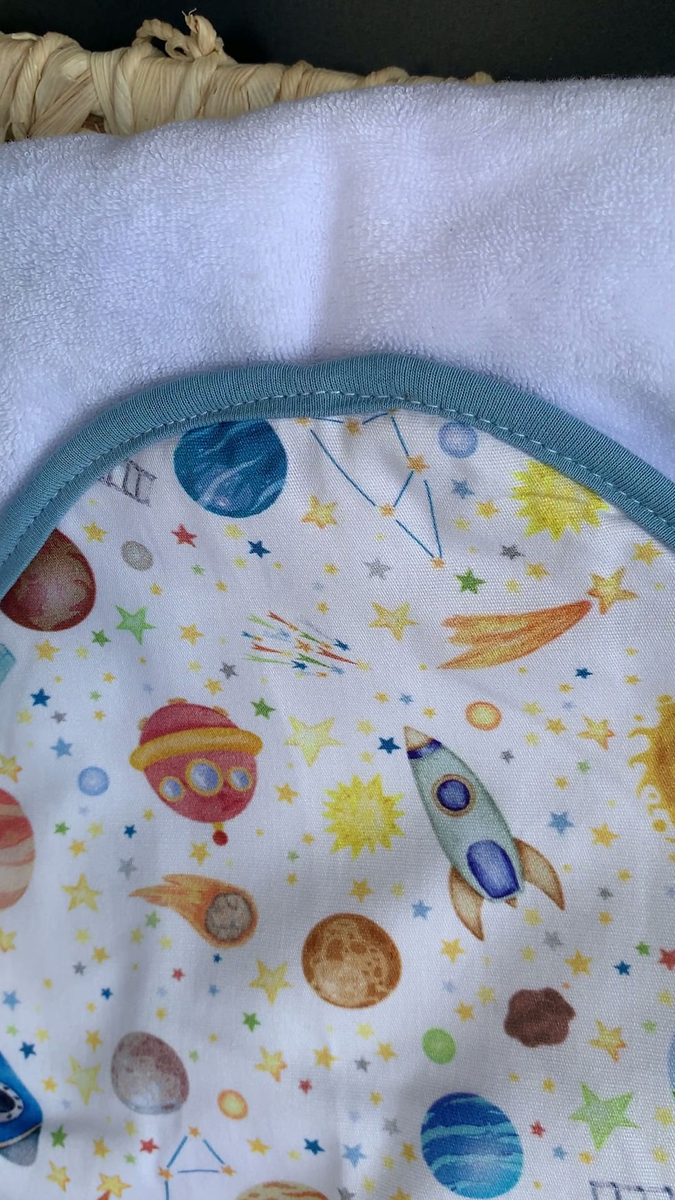 Miniatura: Cesta Ursinho Musical - com enxoval tema Planetas