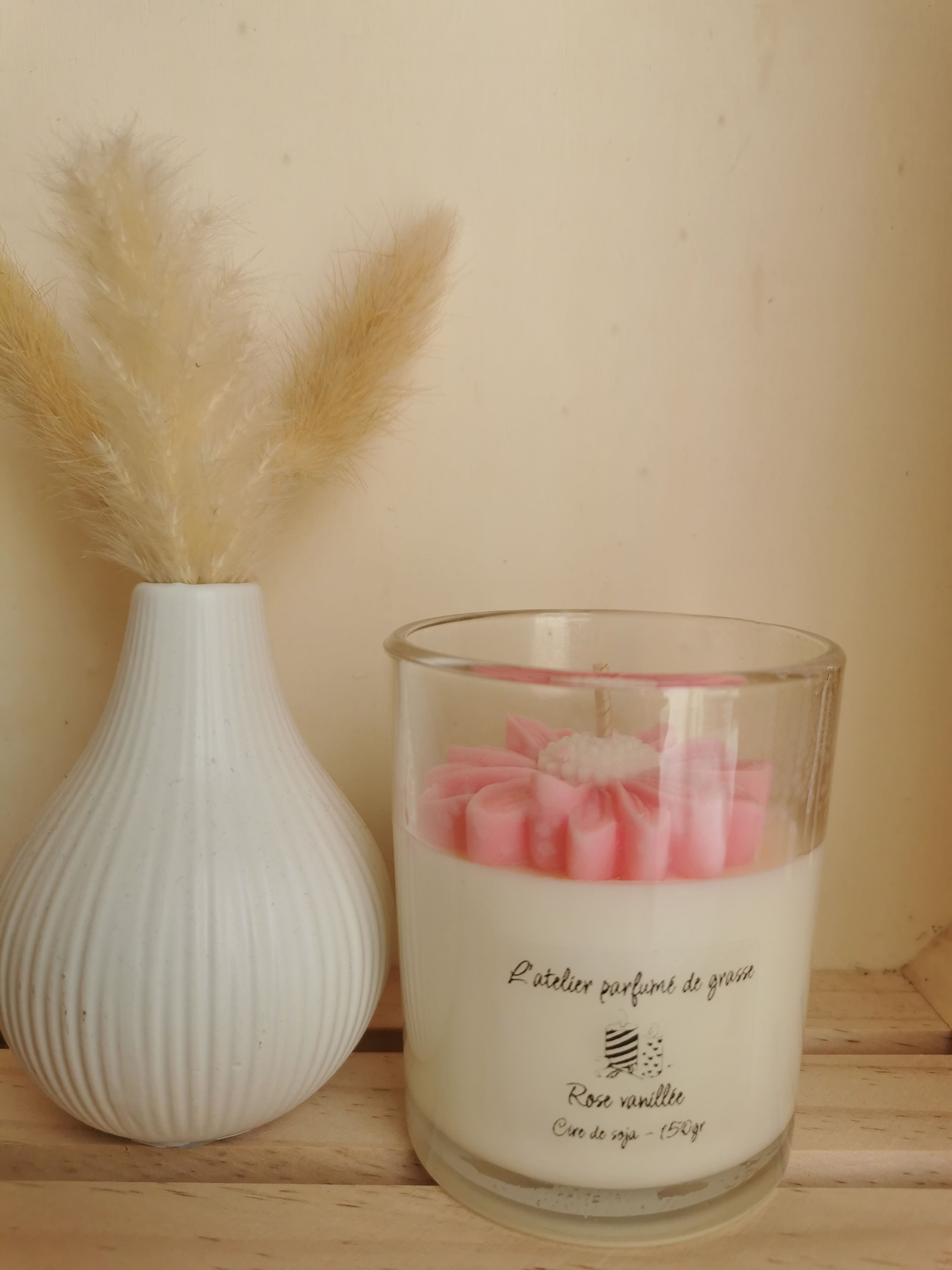 Bougie Parfumée 150gr Rose Vanillée
