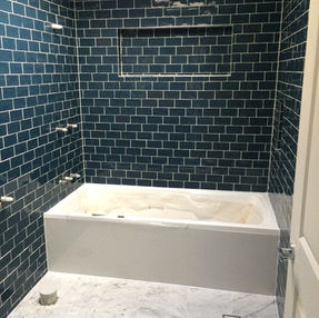 Stylish bathroom tiles featured in luxury renovation design