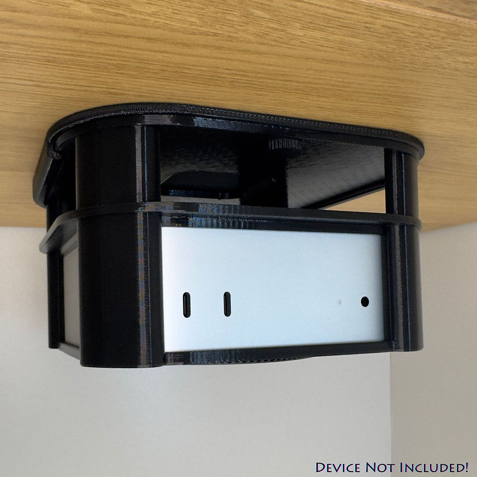 Thumbnail: Under-desk Mac Mini M4 mount with SSD shelf shown fitted beneath a wooden desk.