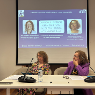 Palestra Heureka: Infância em Risco. Com Ana Alexandra Alves de Sousa e Dulce Rocha.
