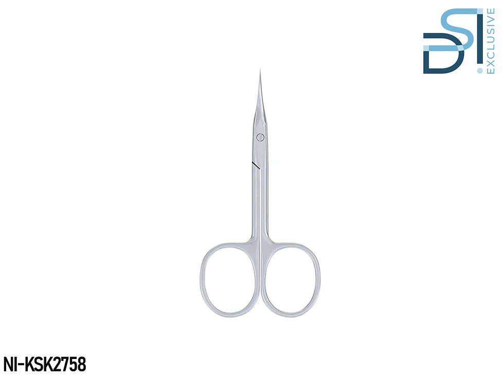 מספריים לקוטיקולה ולעור DSI Exclusive דגם NI-KSK2758 עם קצה מעוקל ולהבים חדים, מספריים מקצועיים למניקור רוסי והסרת קוטיקולה ב