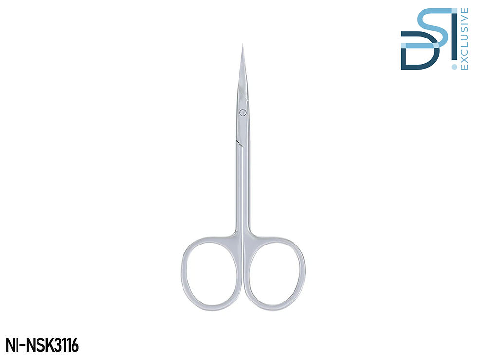 מספריים לקוטיקולה ולעור 20 מ״מ DSI Exclusive עם קצה מעוקל ולהבים חדים במיוחד, מספריים מקצועיים למניקור רוסי ולהסרת עור וקוטיק