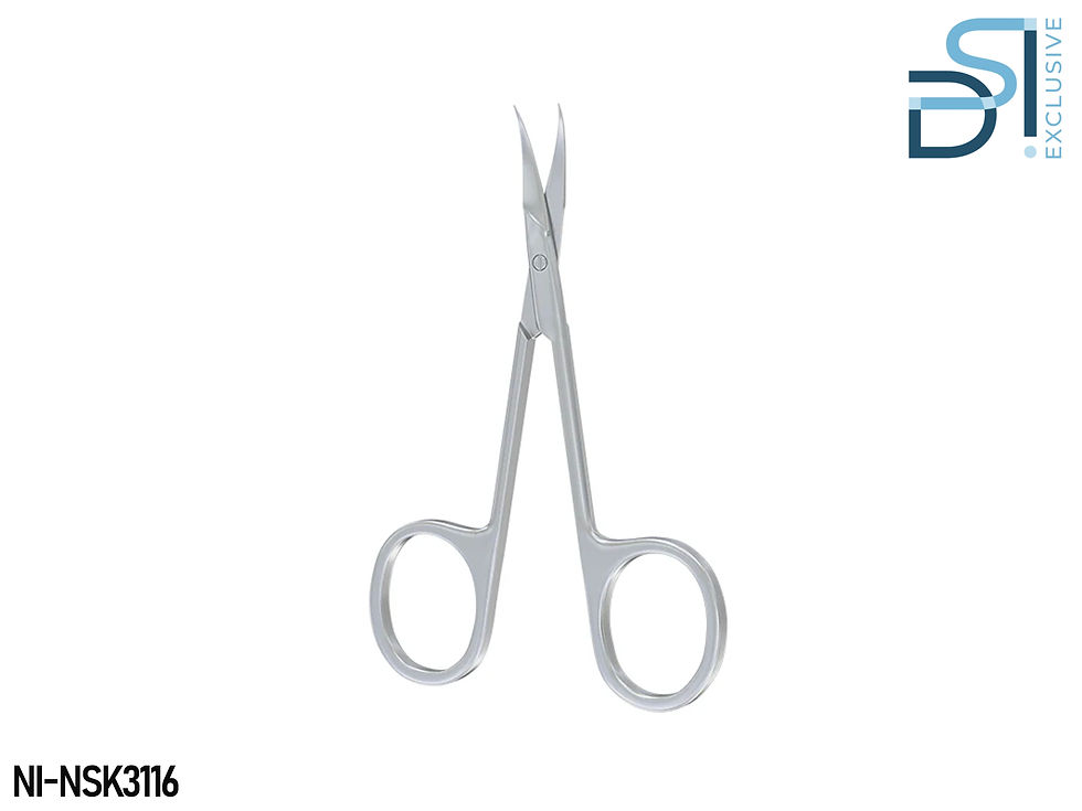מספריים לקוטיקולה ולעור 20 מ״מ DSI Exclusive עם קצה מעוקל ולהבים חדים במיוחד, מספריים מקצועיים למניקור רוסי ולהסרת עור וקוטיק
