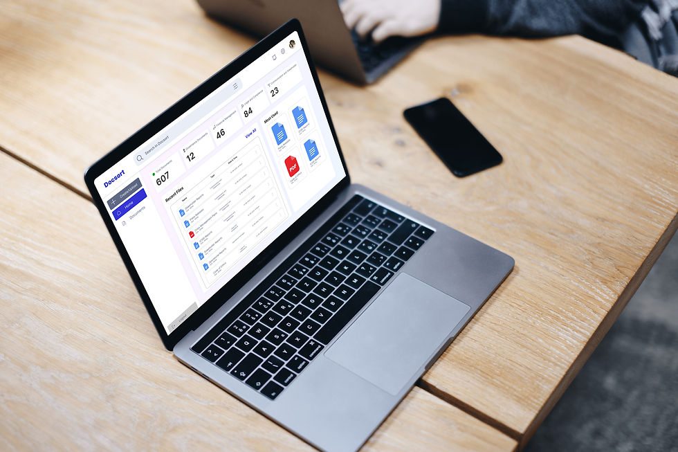 Free Macbook Pro Space Gray mockup on the wooden table (Mockuuups Studio)