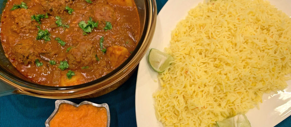 Anglo Indian Ball Curry & Yellow Rice