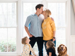 Family moving into their new house
