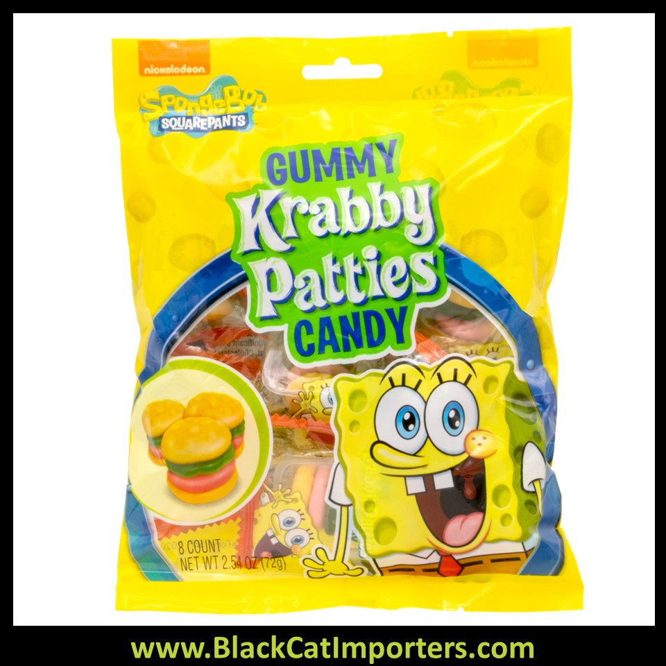 SpongeBob Gummy Krabby Patties Peg Bag Black Cat Importers Ontario