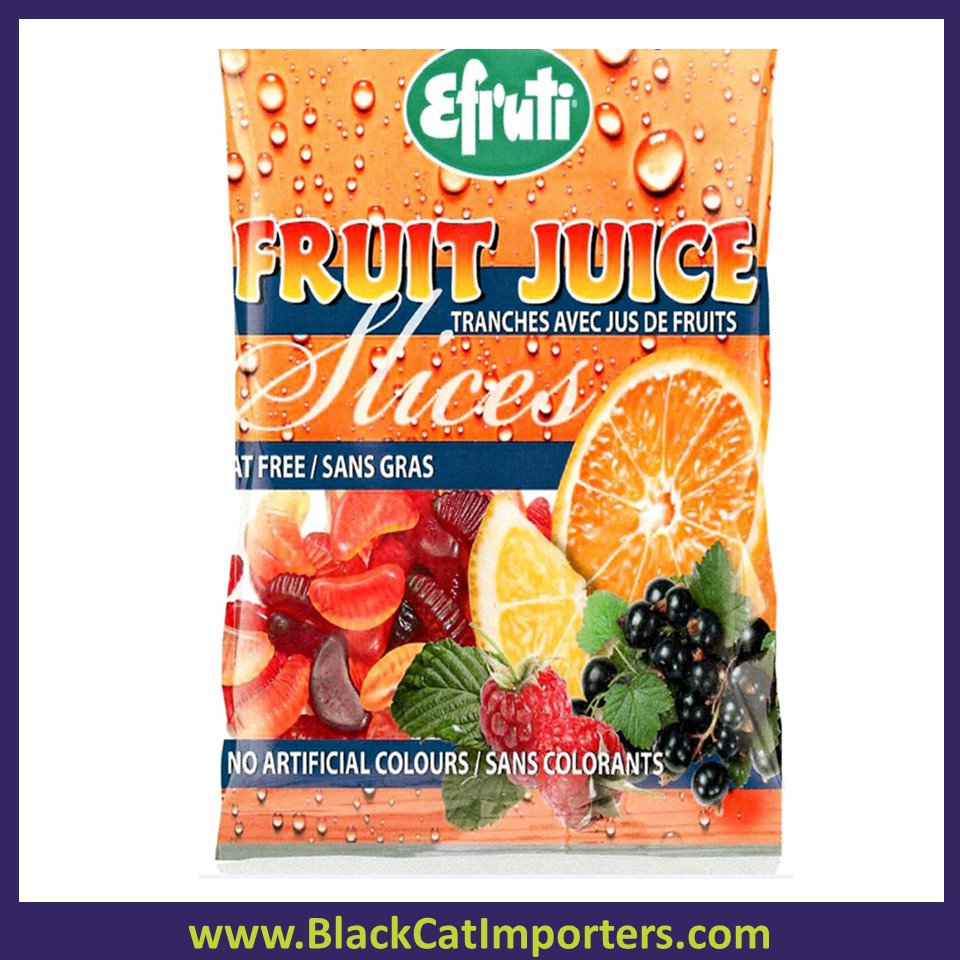 Efruti Gummi Fruit Juice Slices 6/1kg Bags Black Cat Importers Ontario