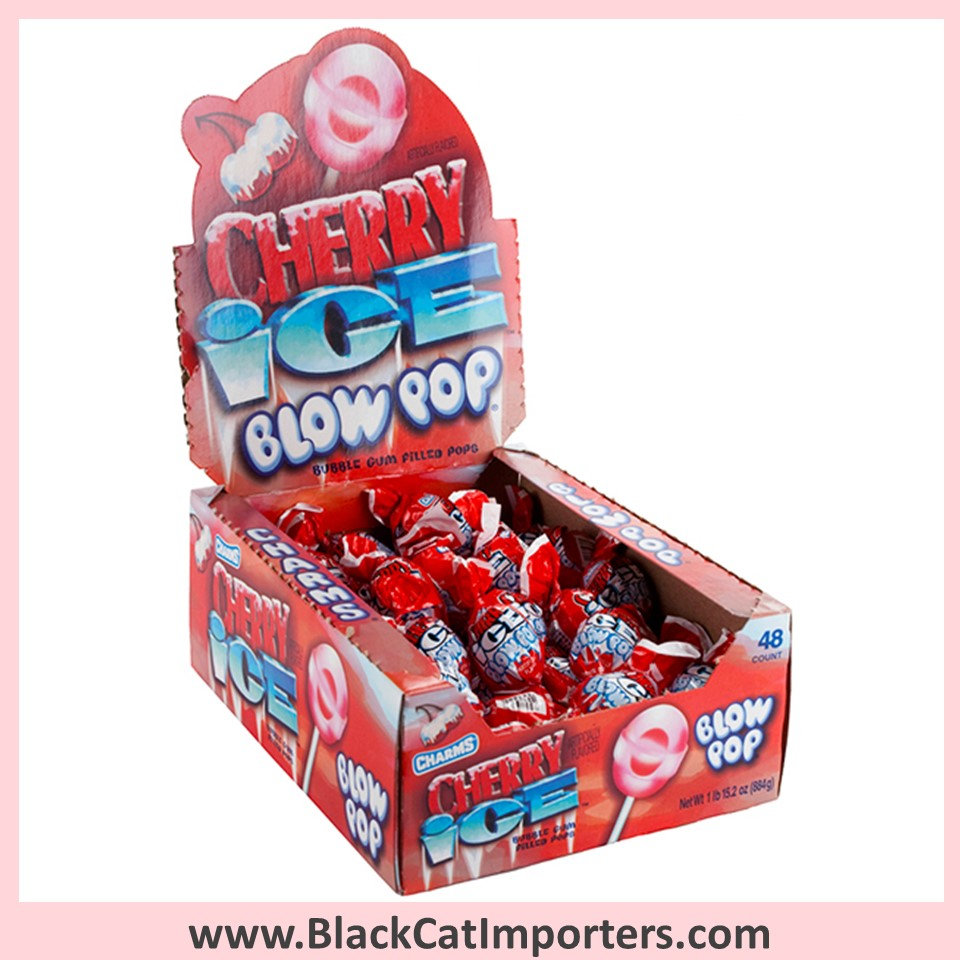 Charms® Blow Pop Lollipops Cherry Ice 48ct (Peanut Free) Black Cat
