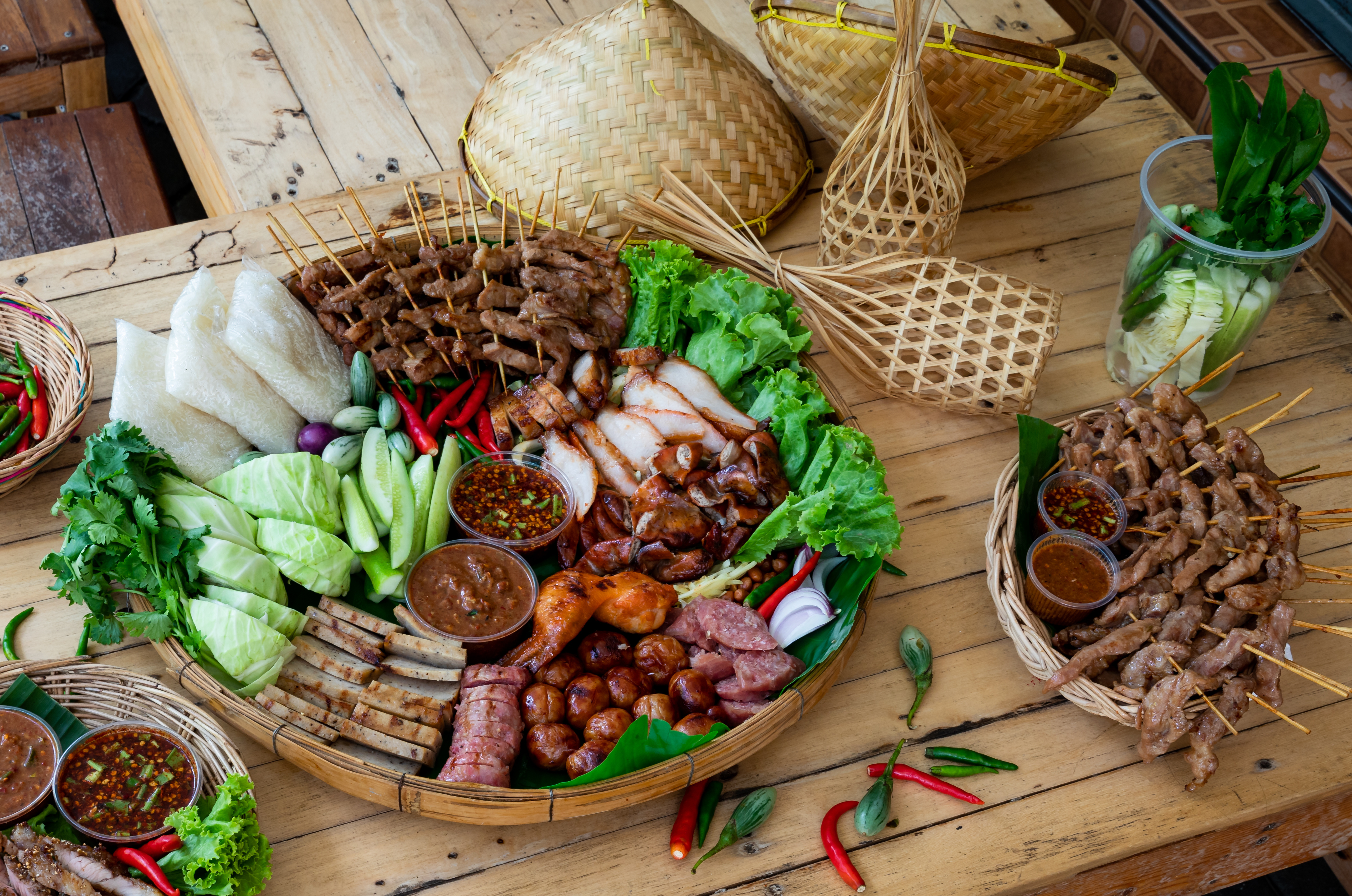 Arranged Food and Objects