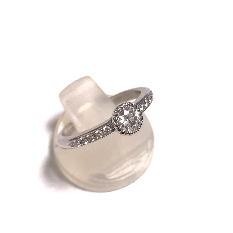 K.uno　ケイウノ　Pt950　ダイヤモンド0.338ct/0.1ct　ミル打ちデザイン　リング　＃10　10号　プラチナカラー