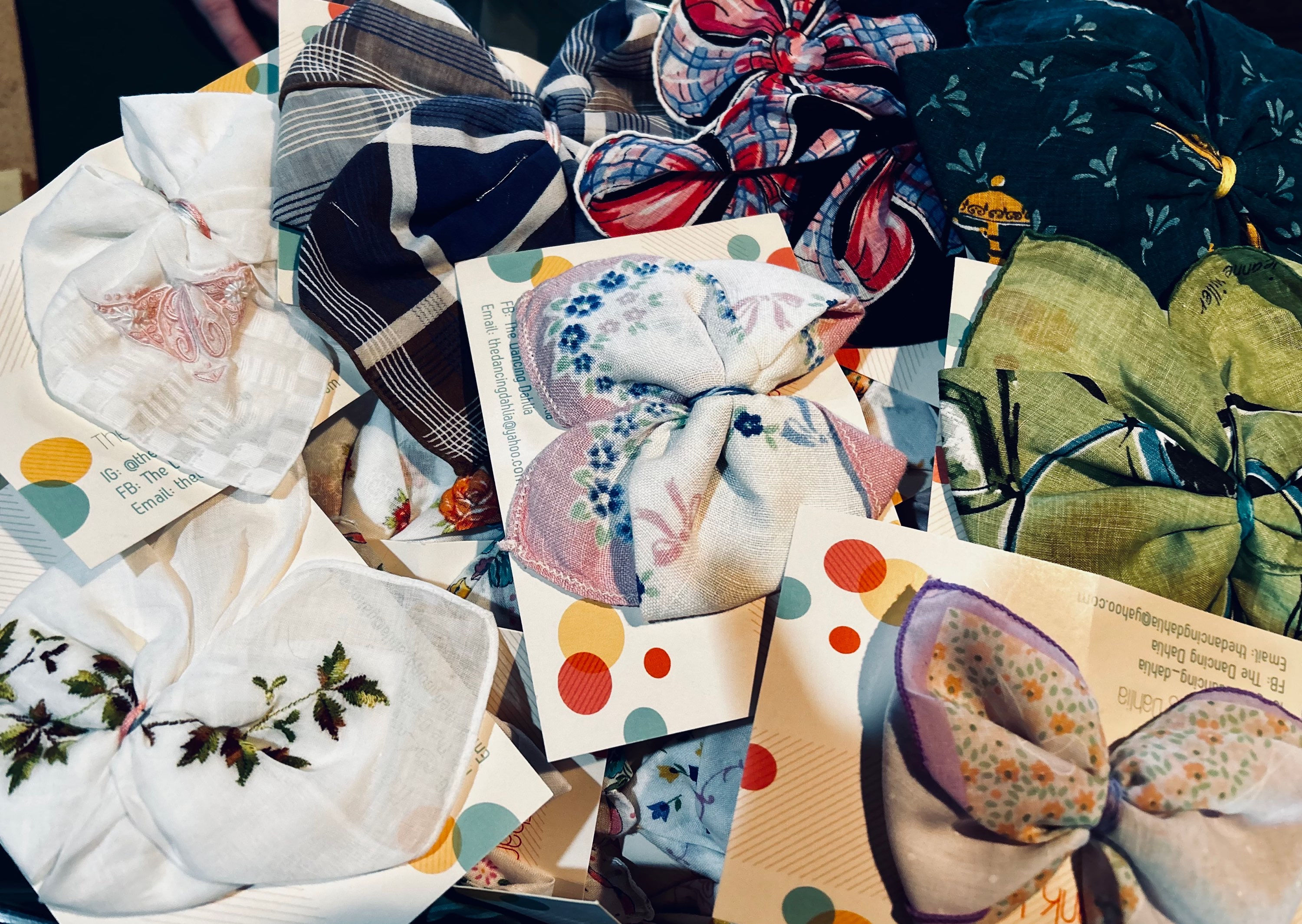 Handkerchief Hairbow Clips - Various Prints