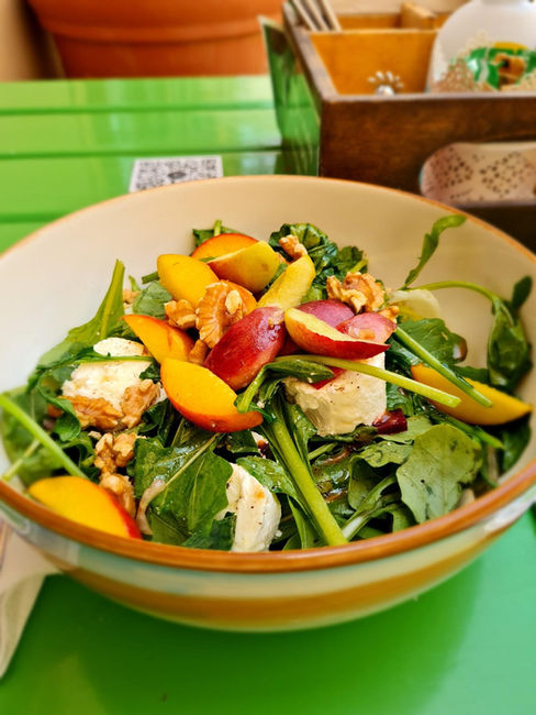 Goat's cheese salad at Manu's Delhi