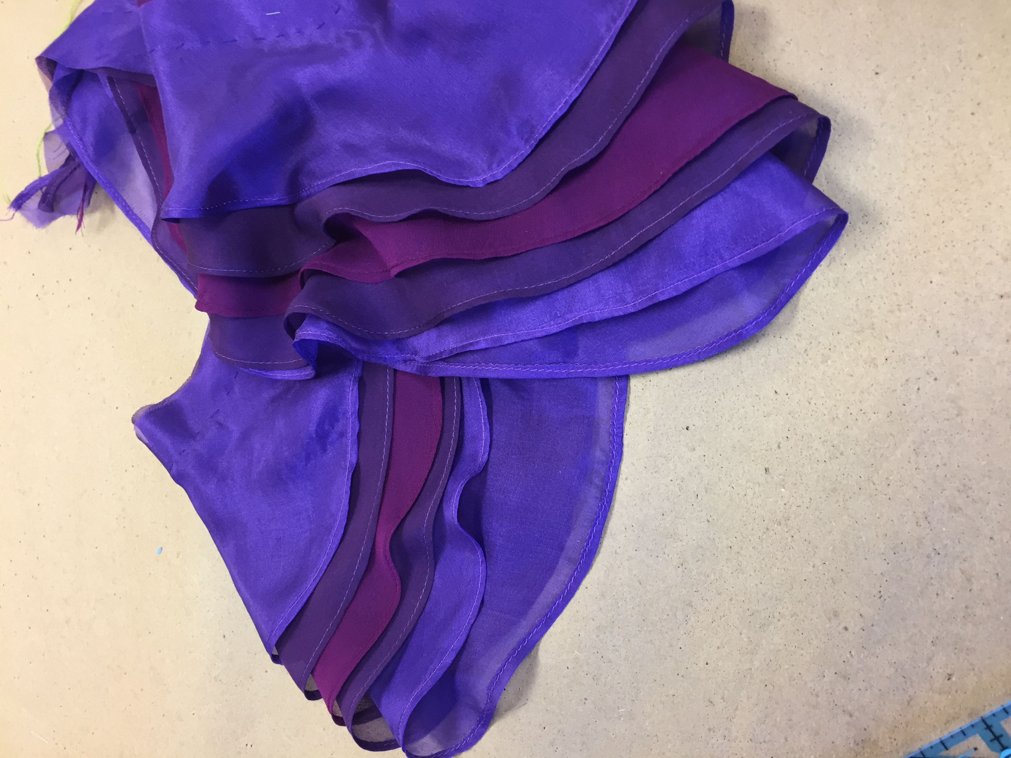 Silk Chiffon Sleeve Flounces