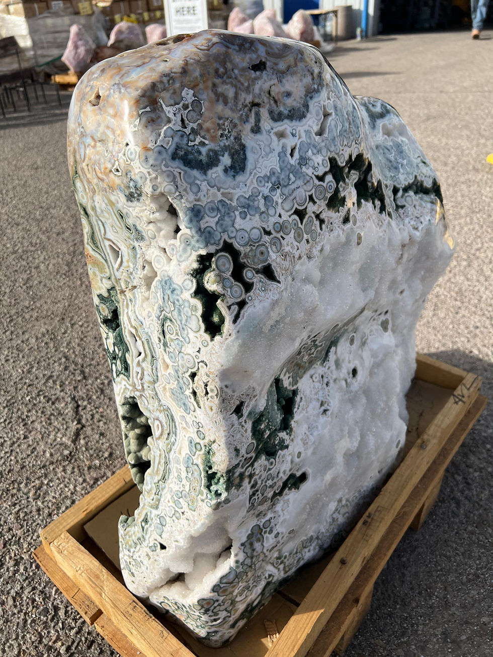 Thumbnail: AUCTION: 8th Vein Ocean Jasper | Matched Geode Pair  VIEW IN PERSON IN TUCSON