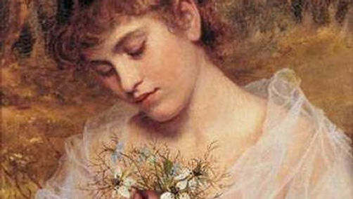 Sophie Gengembre Anderson, Love in a Mist (c.19th century). Oil on canvas, dimensions unknown. Private collections.