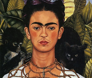 Frida Kahlo, Self-Portrait with Thorn Necklace and Hummingbird (1940). Oil on canvas, 40.6 x 60.9 cm. Nickolas Muray Collection of Mexican Art, U.S.A.