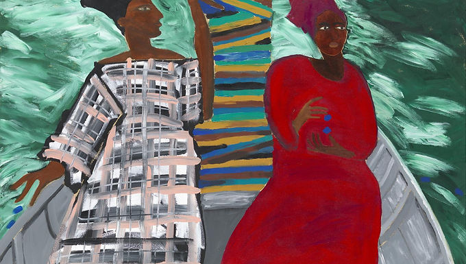 Lubaina Himid, Between the Two my Heart is Balanced (1991). Acrylic paint on canvas, 121.8 x 152.4 cm. Royal Academy, U.K.
