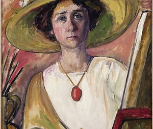 Gabriele Münter, Self-Portrait in Front of an Easel (c.1908-09). Oil on canvas, 78 x 60.5 cm. Princeton University Art Museum, U.S.A.