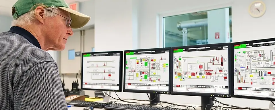 A well-designed SCADA system gives operators, engineers and production teams the visibility they need to understand what is happening across their plant in real time. From monitoring equipment status and production data to managing alarms and identifying faults, SCADA provides a central interface between your industrial processes and the people responsible for operating them.
Effective SCADA design goes beyond creating screens. The system must be structured around your processes, operational priorities and existing automation infrastructure to ensure information is clear, accessible and useful.
At Stratos, we design SCADA systems that provide greater process visibility, intuitive operator control and reliable integration with PLCs and industrial automation equipment.