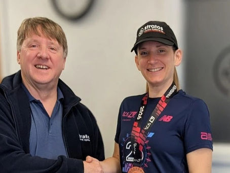 Rob Green of Stratos Controls and Jennifer George after the London Marathon