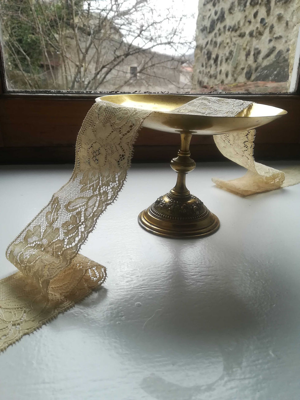 大きなお花のアンティークレース