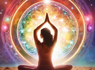 person laying down receiving healing energy from the universe in the chakras.jpg