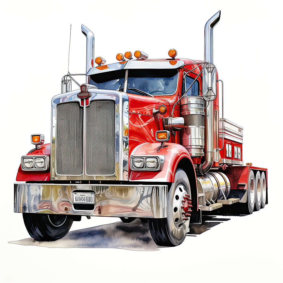 American truck watercolour print