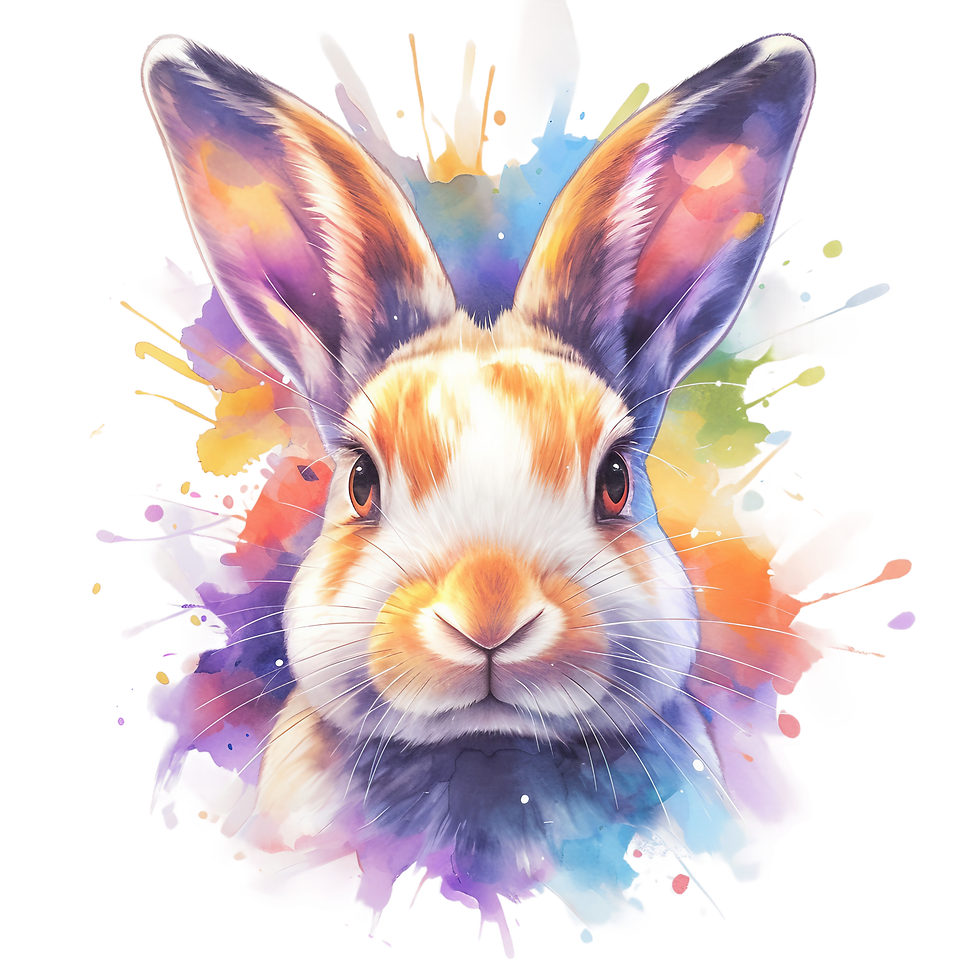 RABBITS HEAD WATERCOLOUR