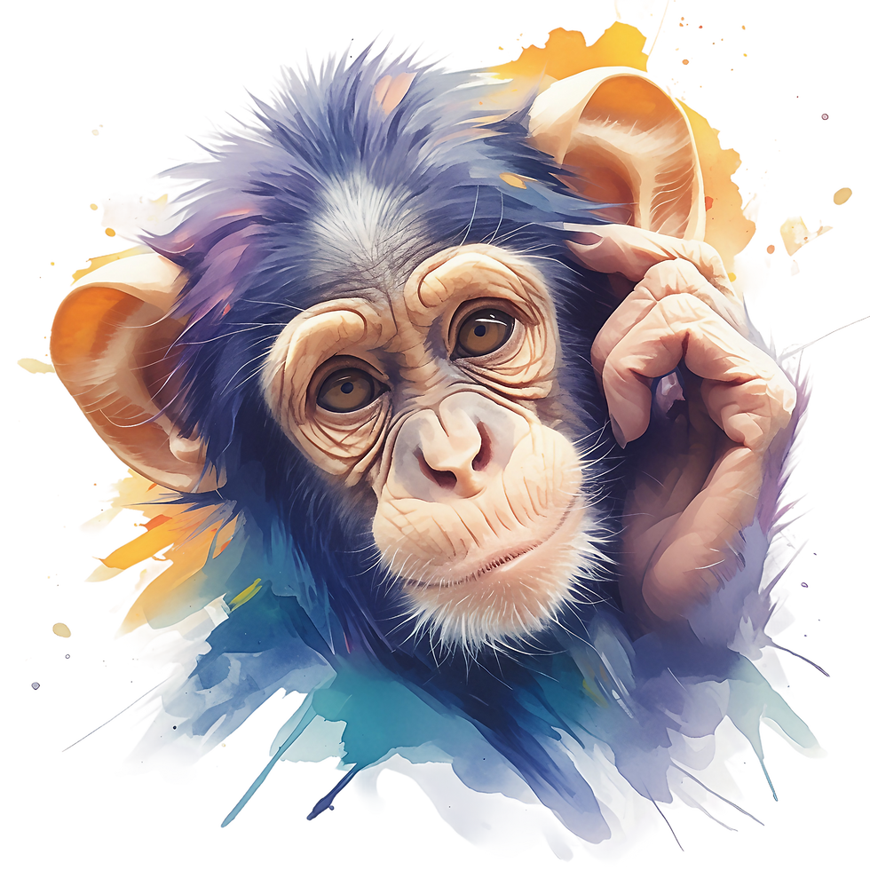 MONKEYS HEAD WATERCOLOUR