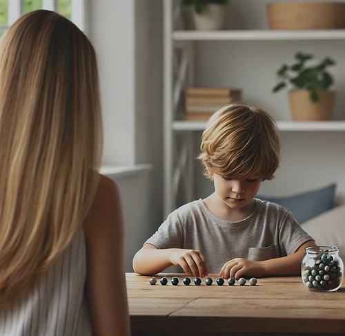 DALL·E 2025-02-04 17.24.00 - A natural and bright scene showing a 9-year-old child seated