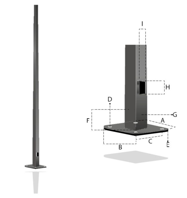 POSTE CÓNICO CUADRADO