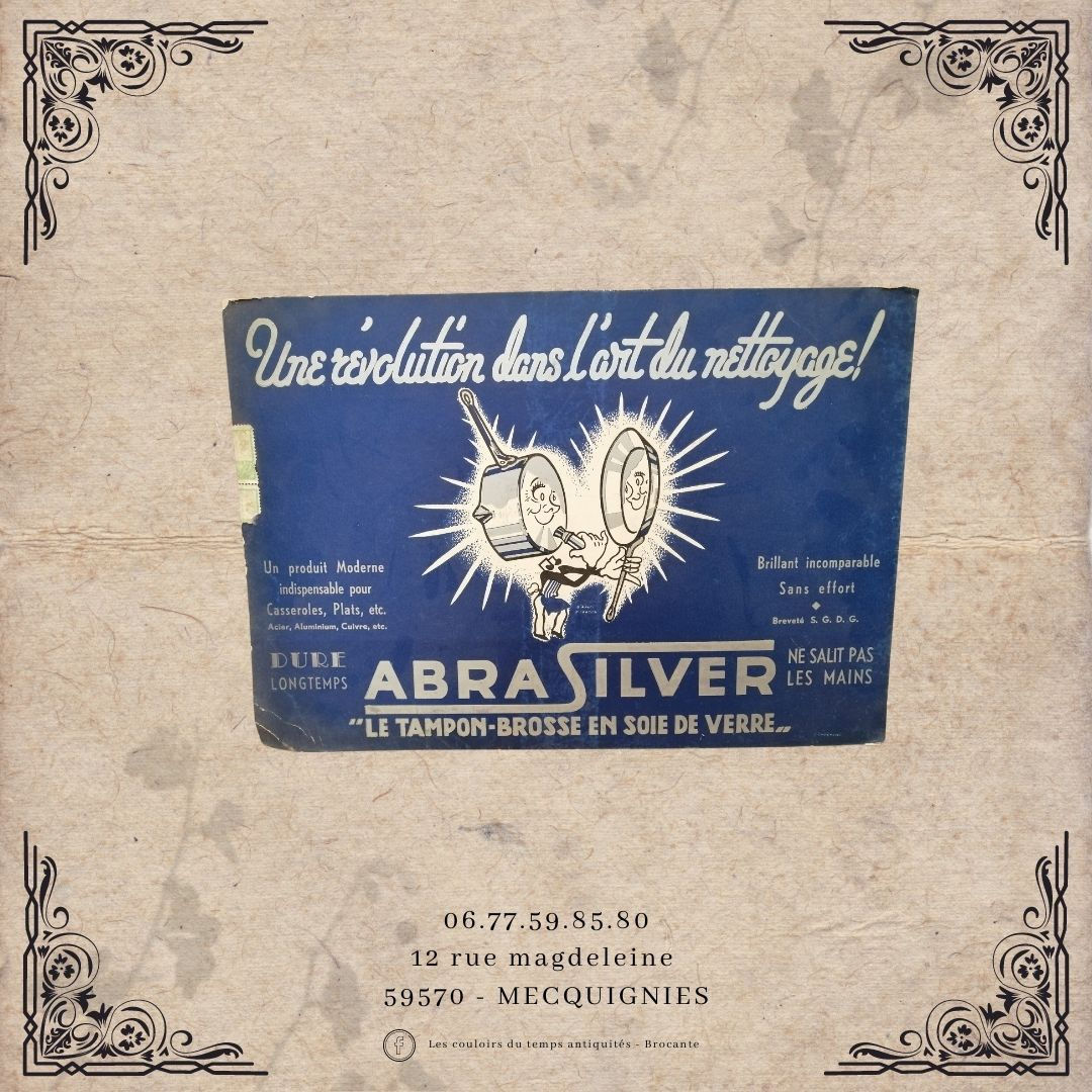 Plaque publicitaire cartonnée "Abrasilver"